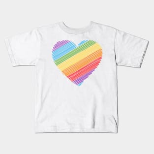 lgbt flag heart Kids T-Shirt